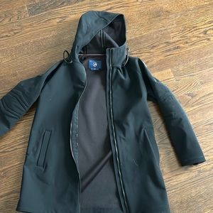 Fuslap hooded coat size 42 / ladies large / black. Good condition